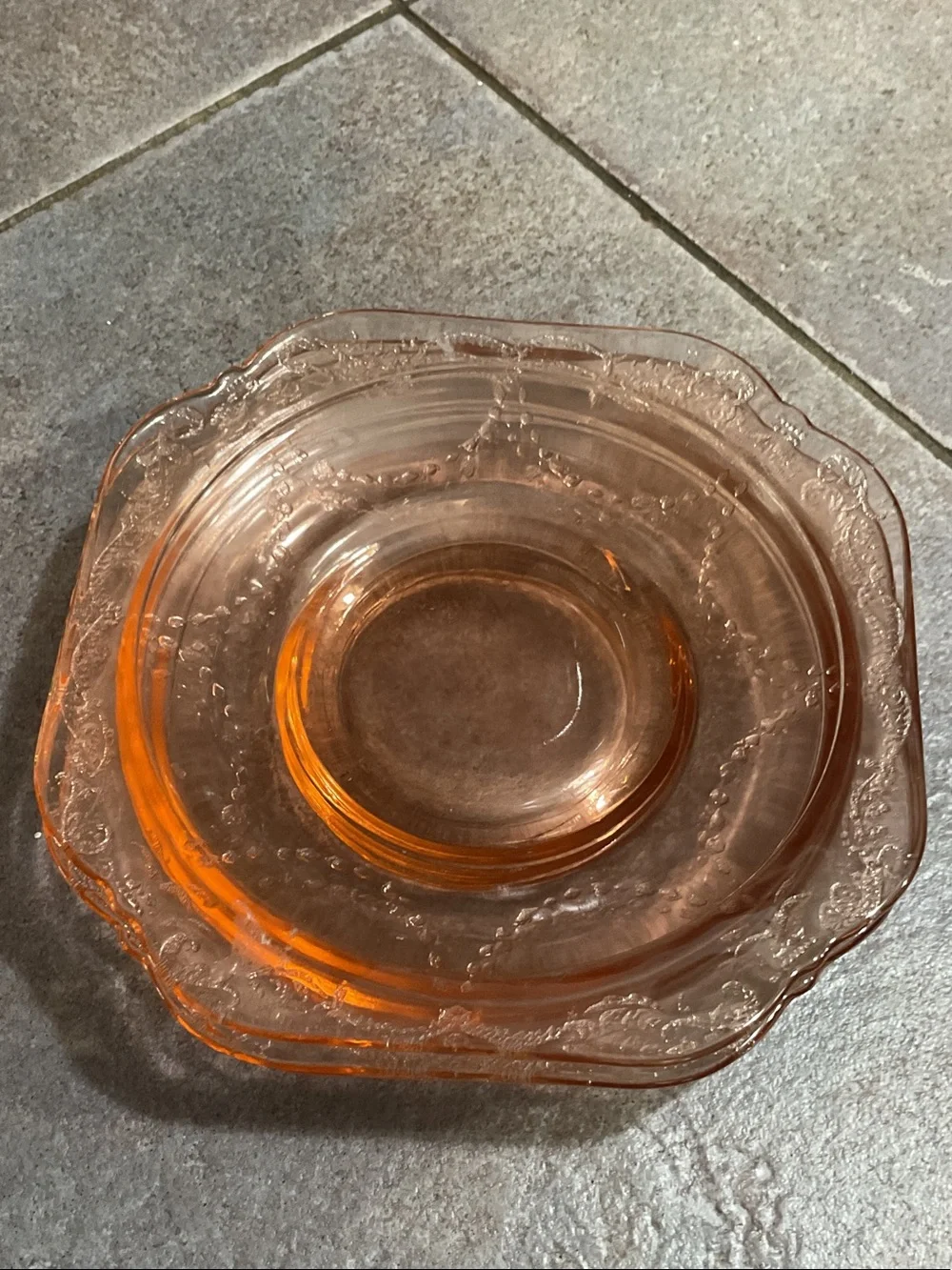 Pink Depression Glass Dinner Plates - Set of 3